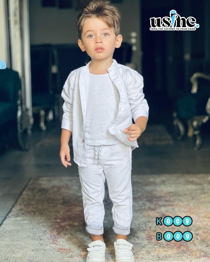 B009 بنطلون اطفال ابيض كاجول